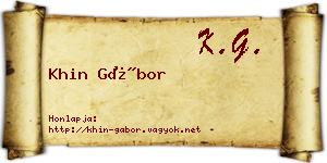 Khin Gábor névjegykártya